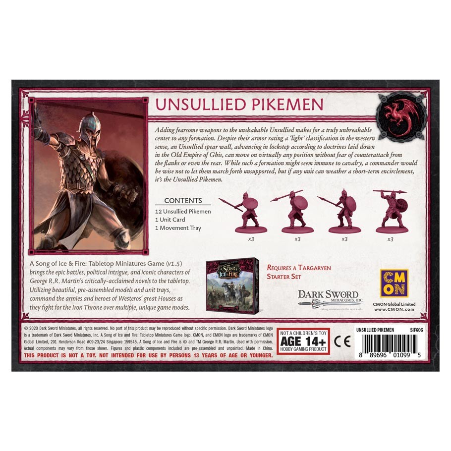 A Song of Ice and Fire : Tabletop Miniatures Game - Unsullied Pikemen